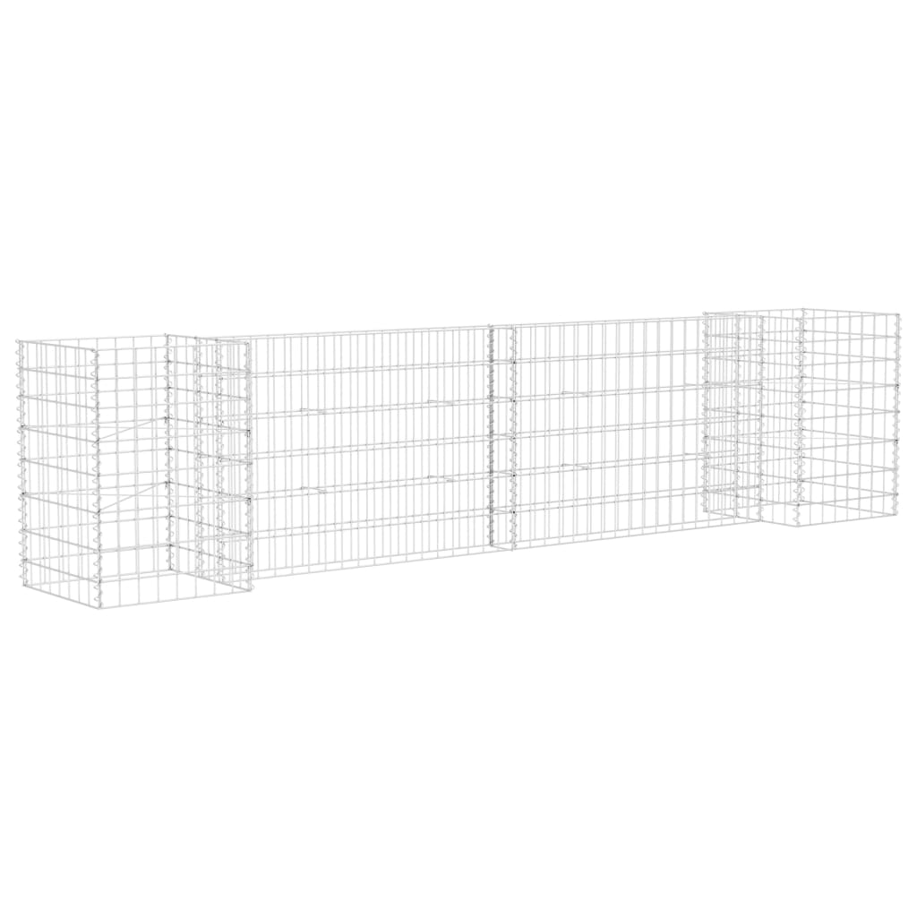 H-formet Gabion Plantekurv Ståltråd 260x40x60 cm