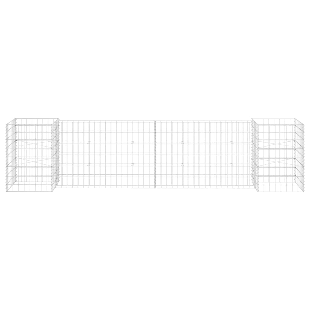 H-formet Gabion Plantekurv Ståltråd 260x40x60 cm