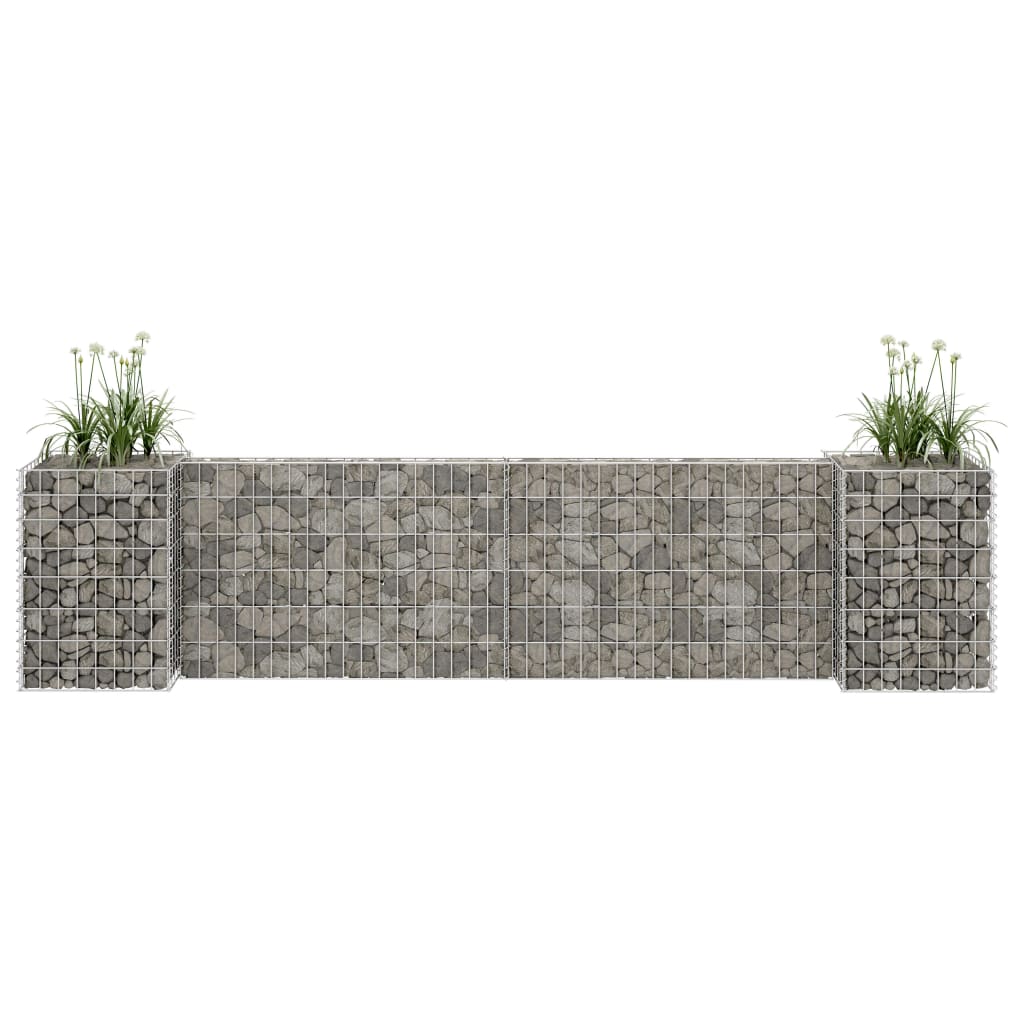 H-formet Gabion Plantekurv Ståltråd 260x40x60 cm
