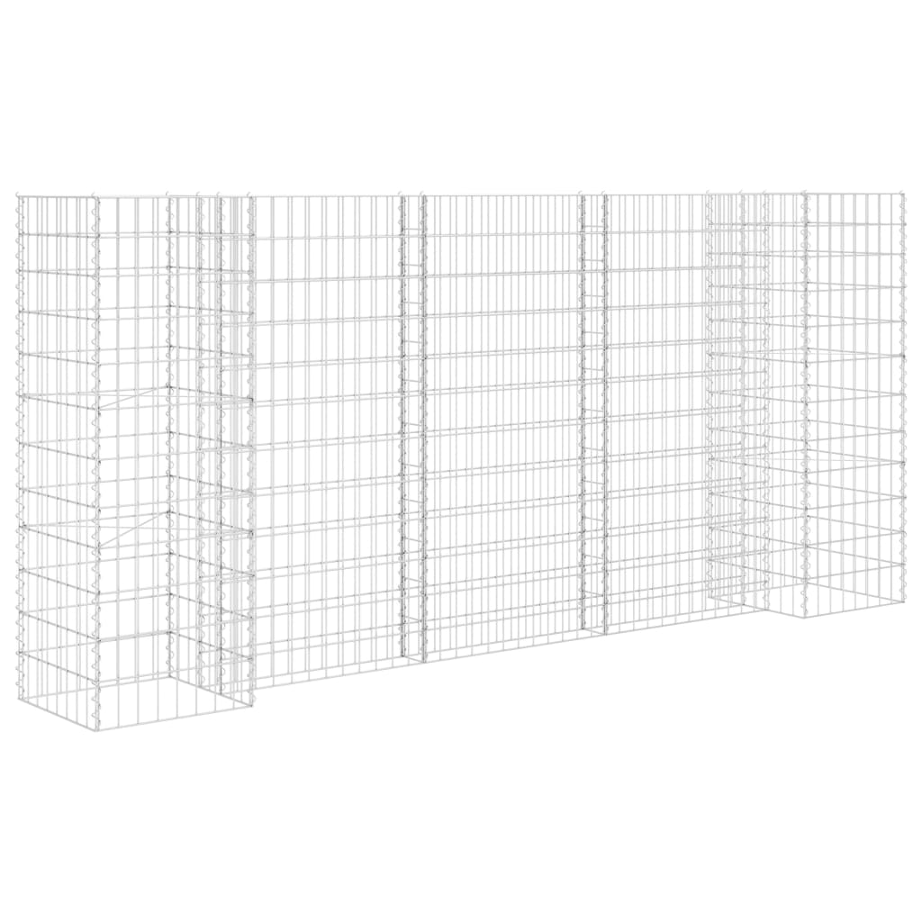 H-formet Gabion Plantekurv Ståltråd 260x40x120 cm