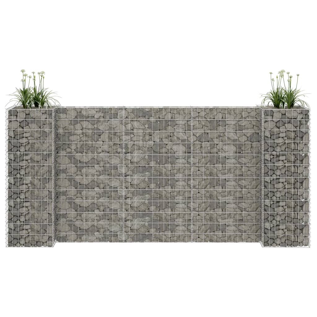 H-formet Gabion Plantekurv Ståltråd 260x40x120 cm