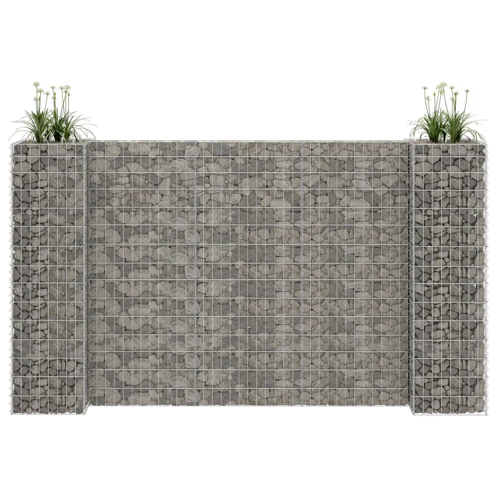 H-formet Gabion Plantekurv Ståltråd 260x40x150 cm