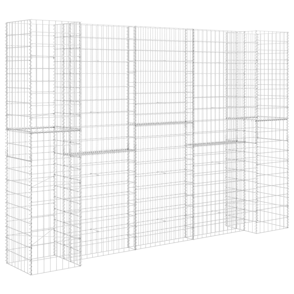 H-formet Gabion Plantekurv Ståltråd 260x40x180 cm