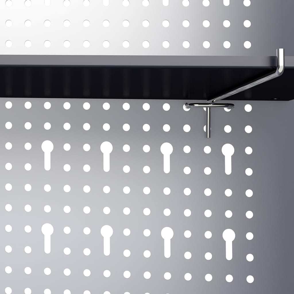 Vægmonteret værktøjsskab industrielt design metal grå og sort