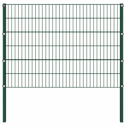 Zaunelement mit Pfosten Eisen 349 x 120 cm Grün