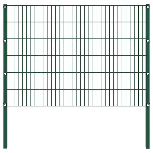 Zaunelement mit Pfosten Eisen 522 x 120 cm Grün