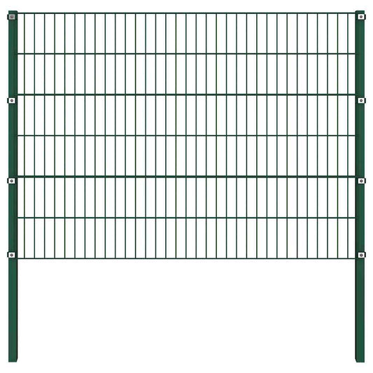 Zaunelement mit Pfosten Eisen 694,5 x 120 cm Grün
