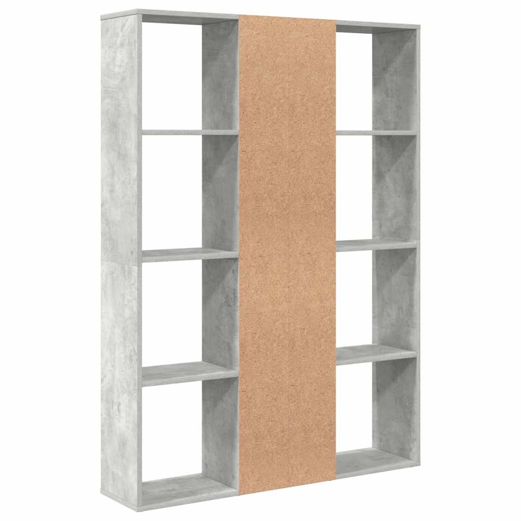 Rumdeler/Bogreol Betongrå 100x24x140 cm Træmateriale