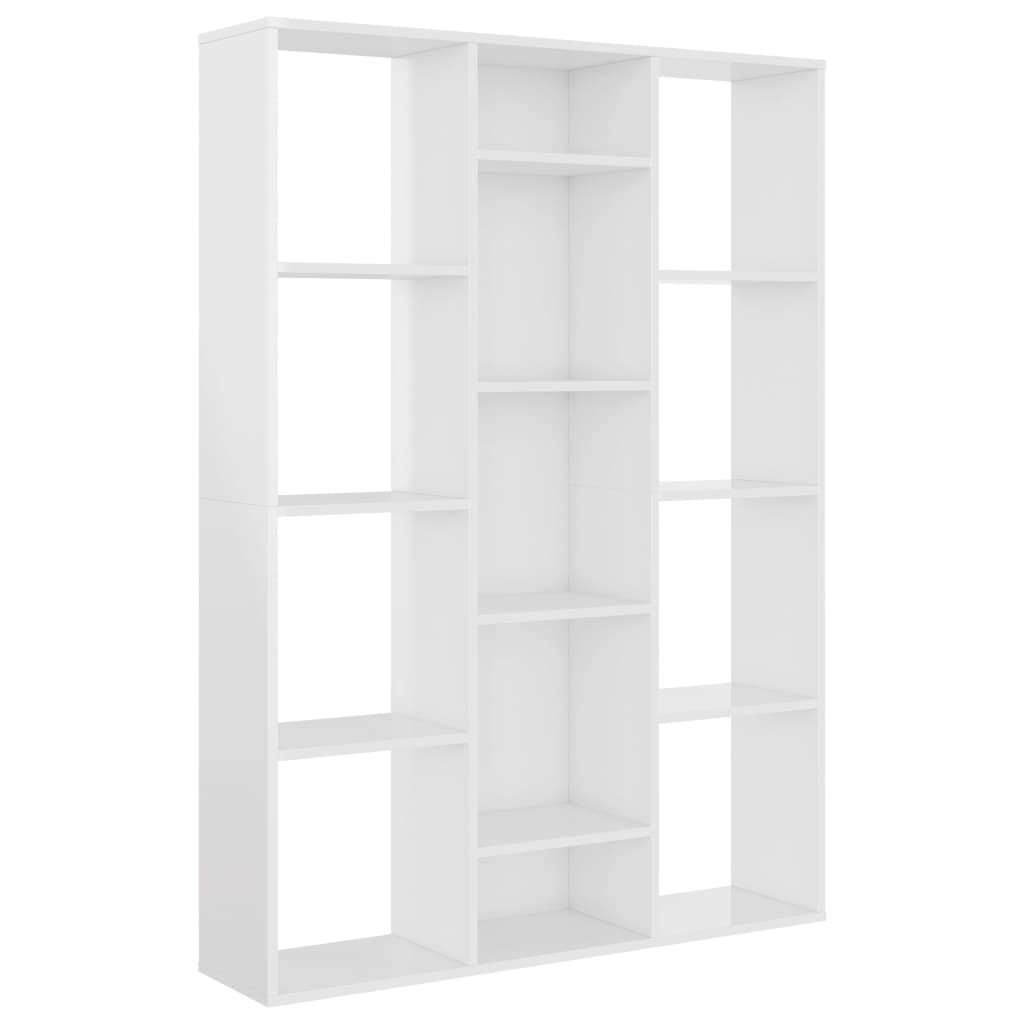 Rumdeler/Reol Højglans Hvid 100x24x140 cm