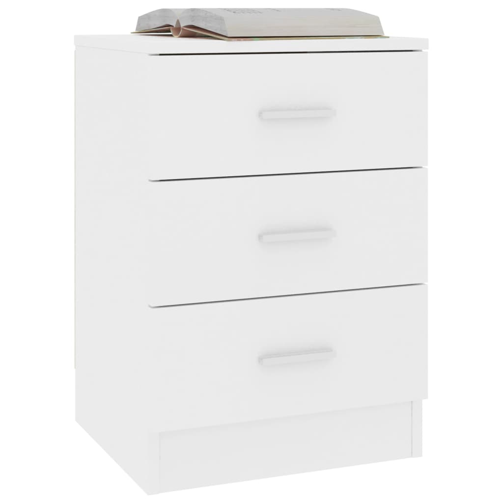 Sengeborde 2 stk Hvidt 38x35x56 cm træmateriale