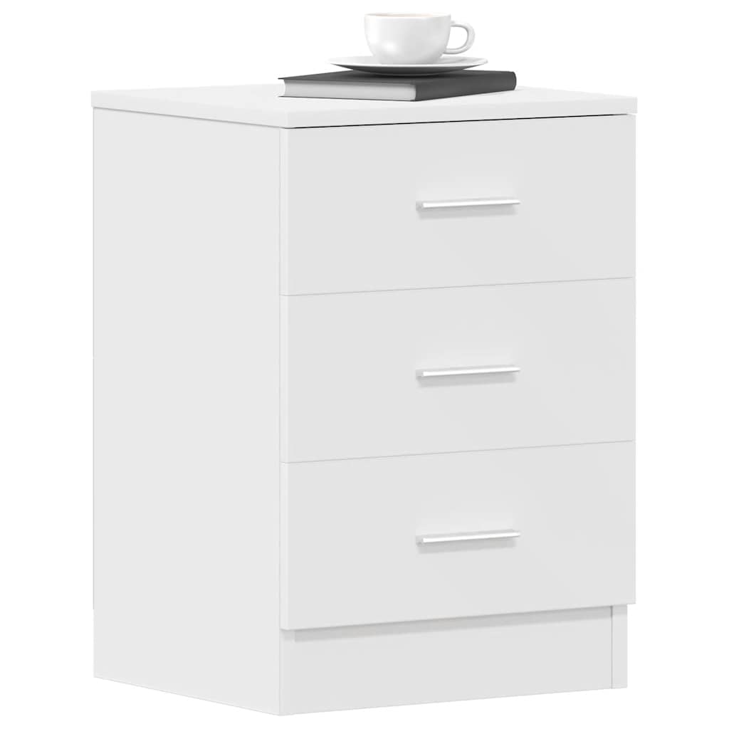 Sengeborde 2 stk Hvidt 38x35x56 cm træmateriale