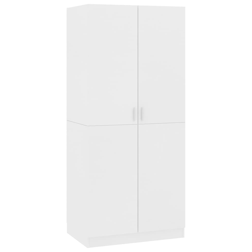 Garderobe Hvid 80x52x180 cm Træ Materiale