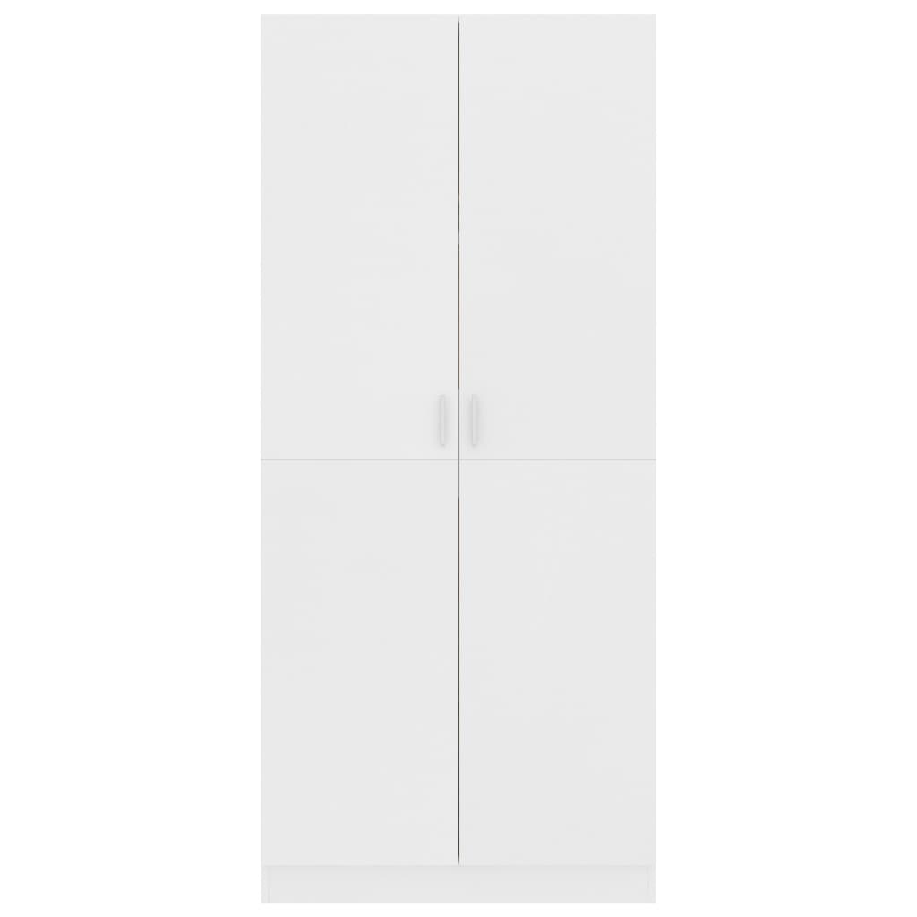 Garderobe Hvid 80x52x180 cm Træ Materiale