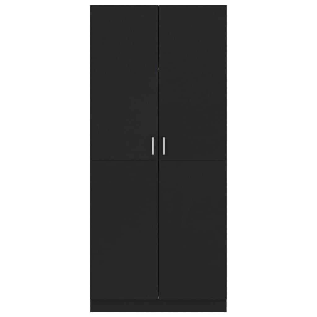 Garderobe Sort 80x52x180 cm Træ Materiale
