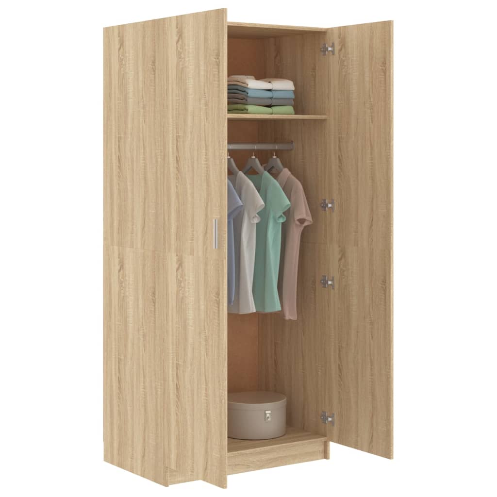 Garderobeskab Sonoma Eg 80x52x180 cm Træmateriale