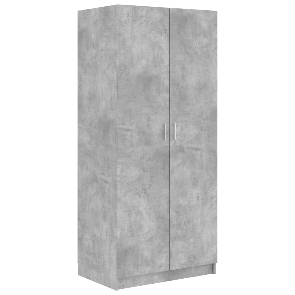Garderobe Beton Grå 80x52x180 cm Træ Materiale