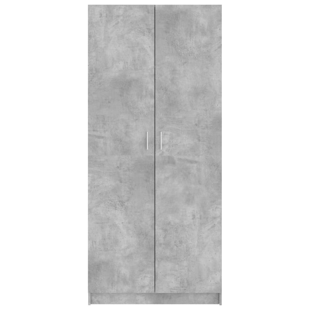 Garderobe Beton Grå 80x52x180 cm Træ Materiale