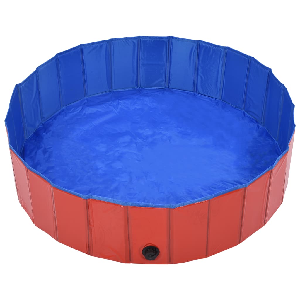 Hundebassin Sammenfoldelig Rød 120 x 30 cm PVC