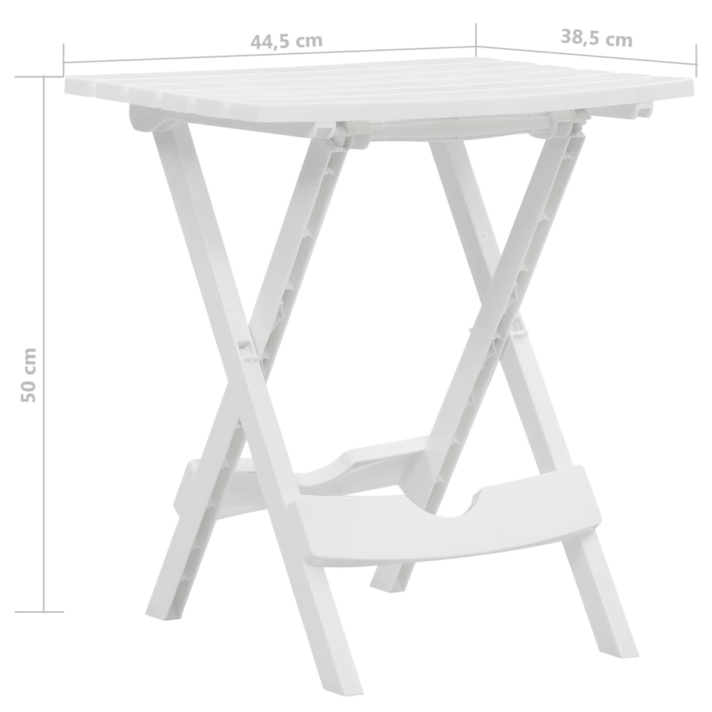 Gartentisch Klappbar 44,5x38,5x50 cm Weiß