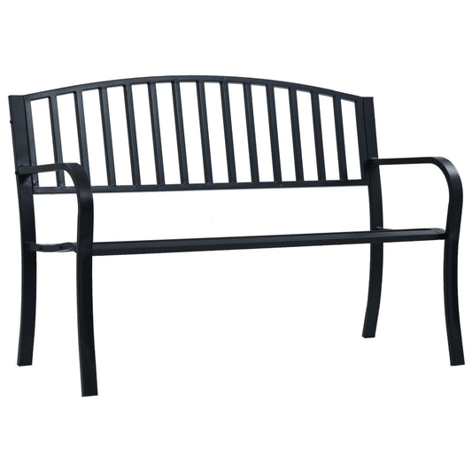 Havebænk 125 cm sort stål