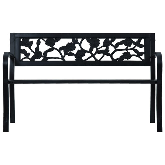 Havebænk 125 cm sort stål