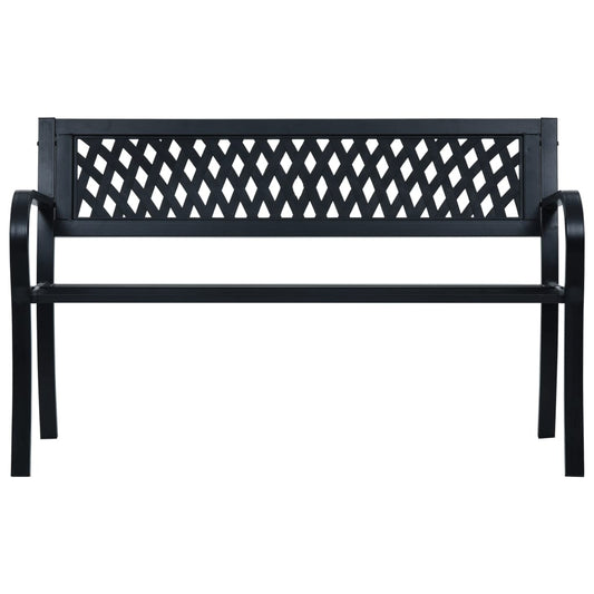 Havebænk 125 cm sort stål