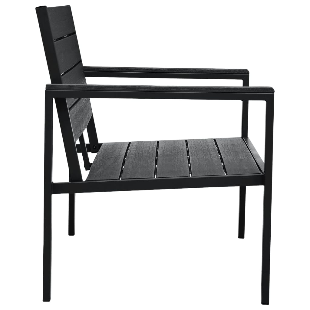 Gartenbank 120 cm HDPE Schwarz Holzoptik