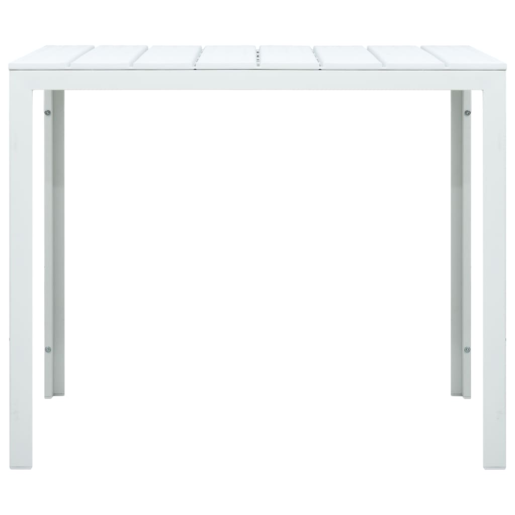 Couchtisch Weiß 78x78x74 cm HDPE Holzoptik