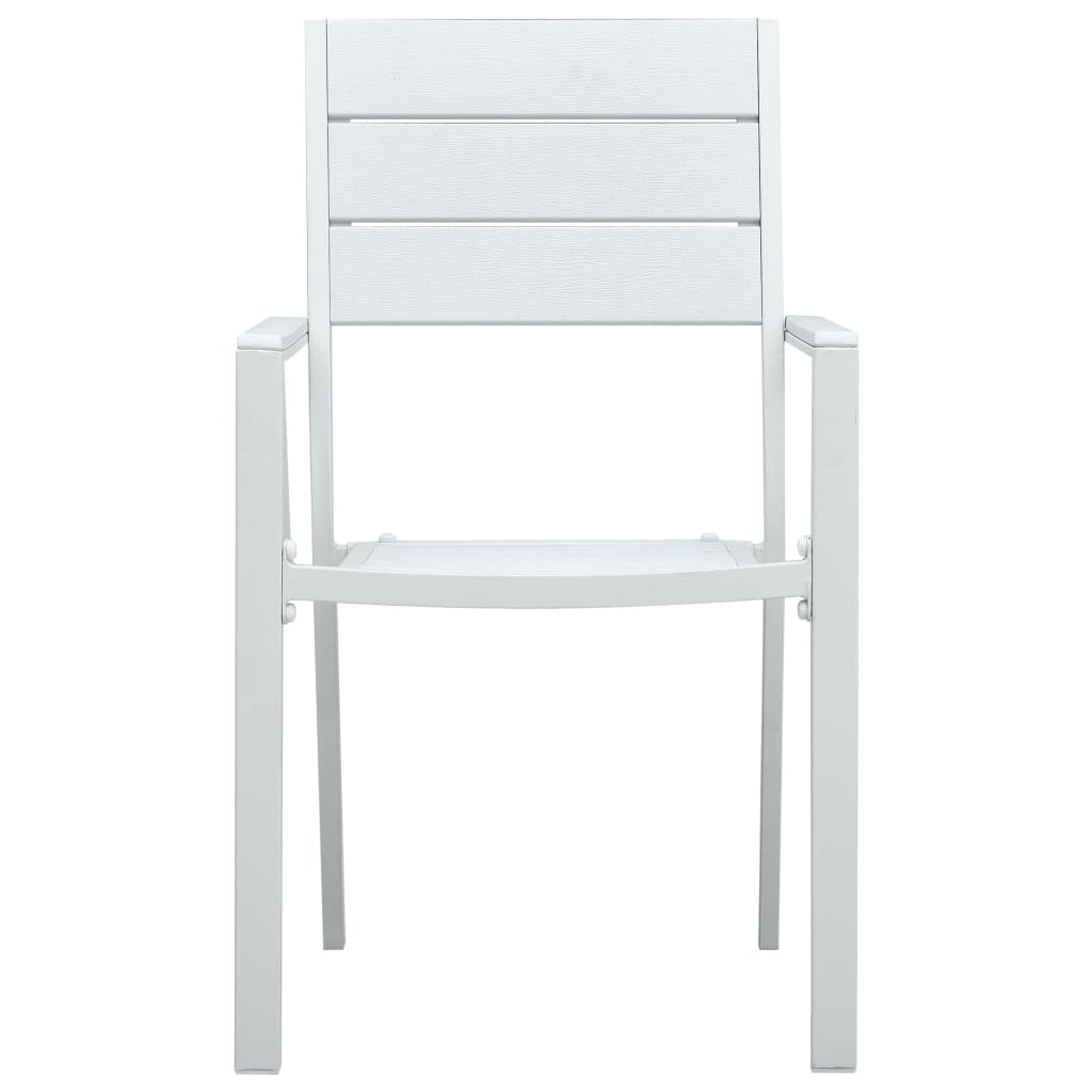 Gartenstühle 4 Stk. Weiß HDPE Holz-Optik