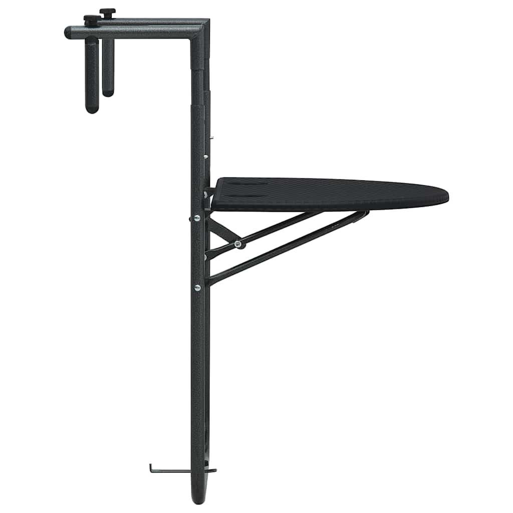 Balkon-Hängetisch Schwarz 60x64x83,5 cm Kunststoff Rattan-Optik