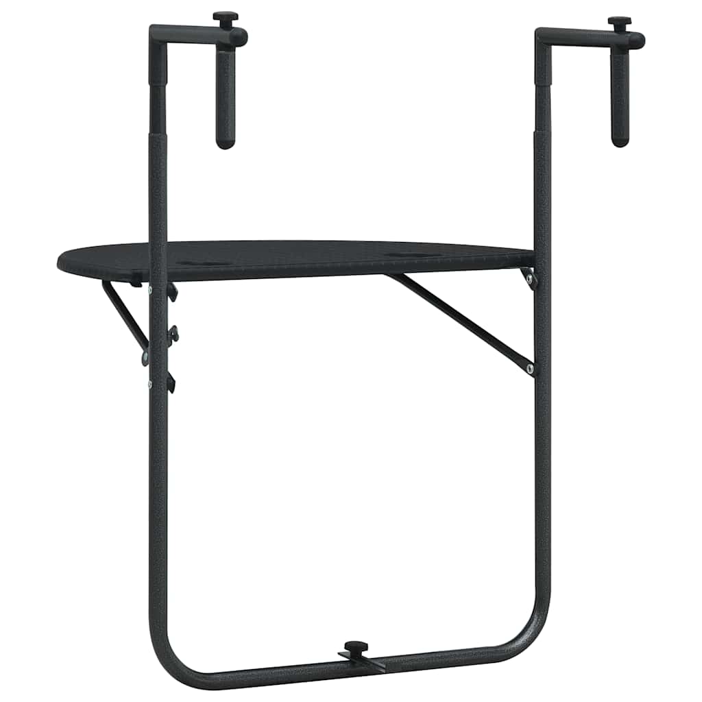Balkon-Hängetisch Schwarz 60x64x83,5 cm Kunststoff Rattan-Optik
