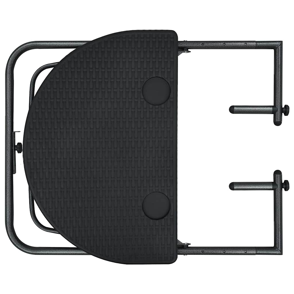 Balkon-Hängetisch Schwarz 60x64x83,5 cm Kunststoff Rattan-Optik