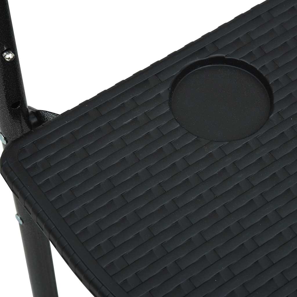 Balkon-Hängetisch Schwarz 60x64x83,5 cm Kunststoff Rattan-Optik