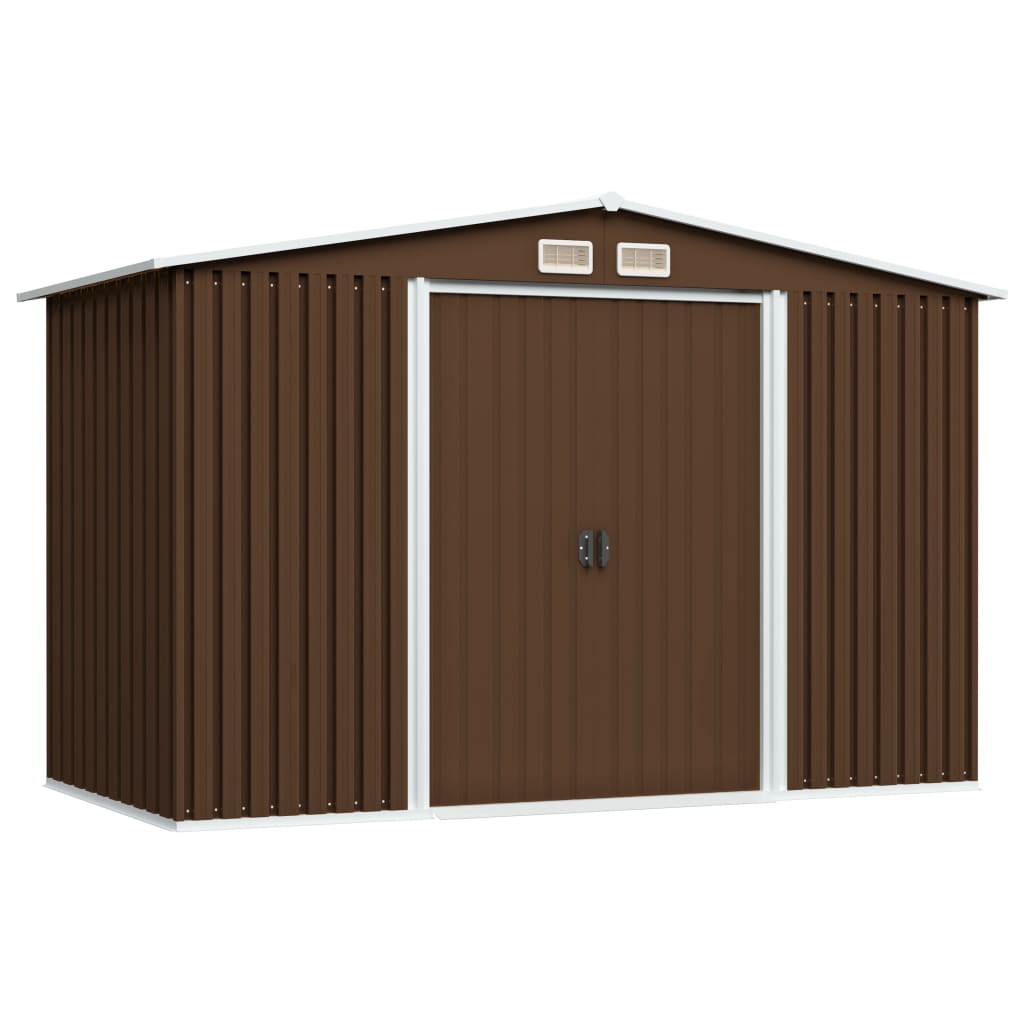 Redskabsskur Brun 257x205x178 cm Stål