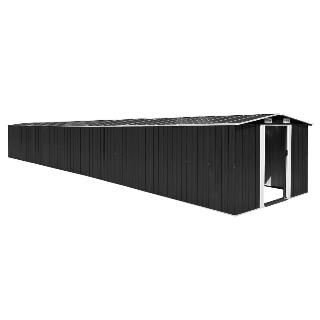 Værktøjsskur antracit 257x990x181 cm galvaniseret stål