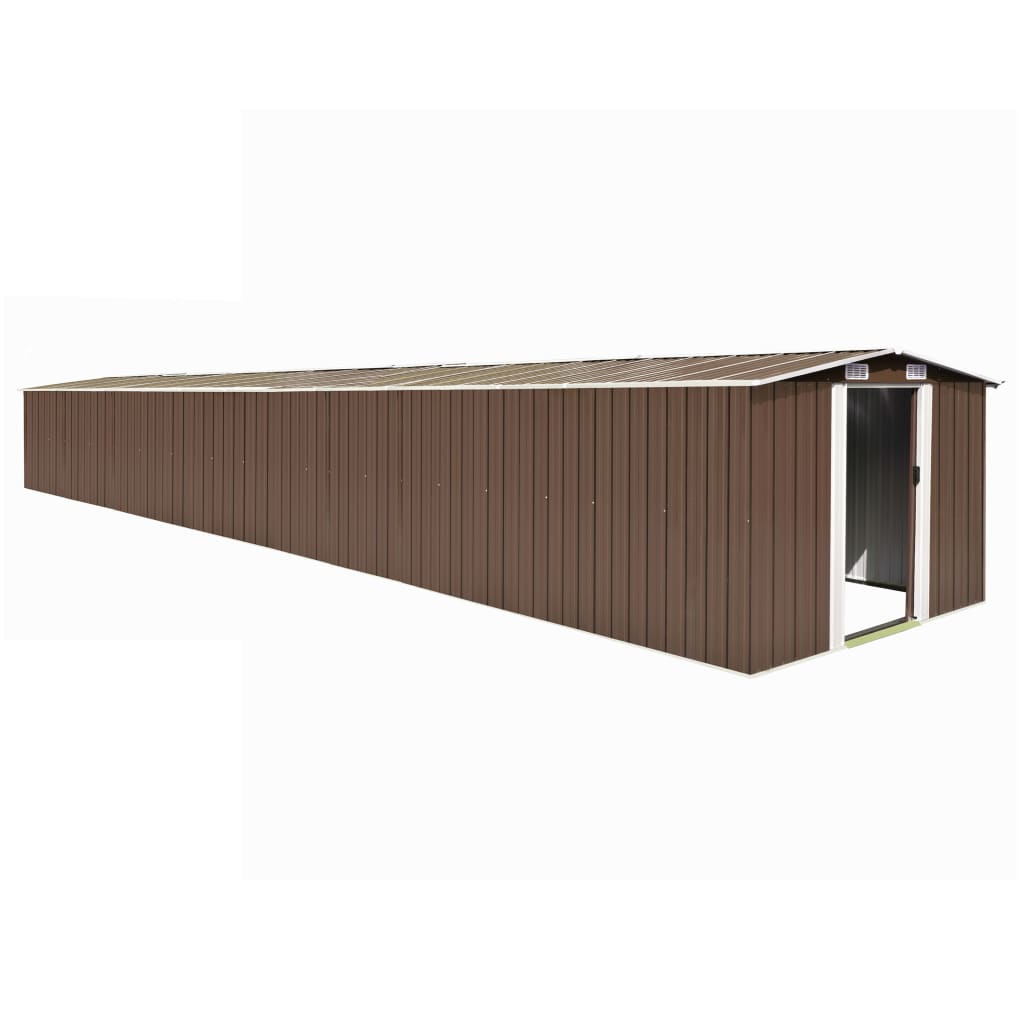 Redskabsskur Brun 257x990x181 cm Galvaniseret stål