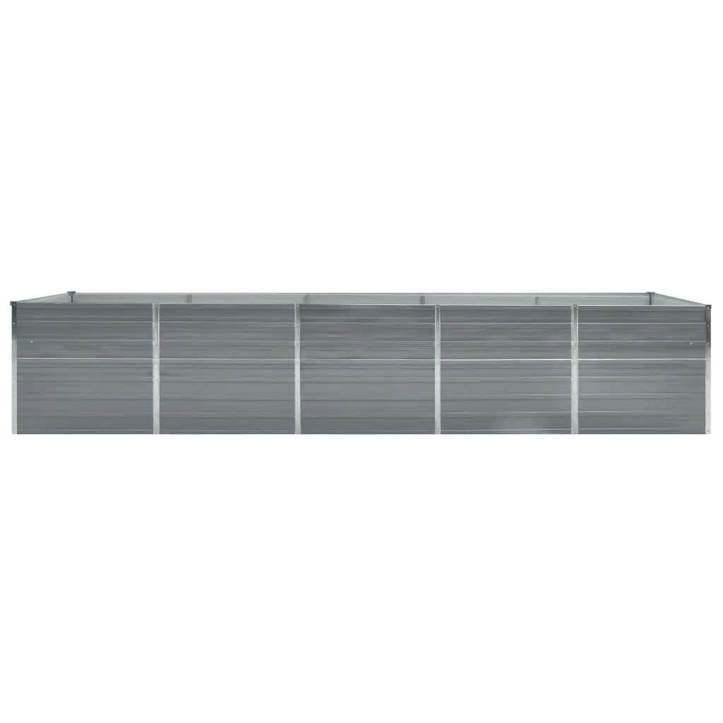 Garten-Hochbeet Verzinkter Stahl 400x80x45 cm Grau