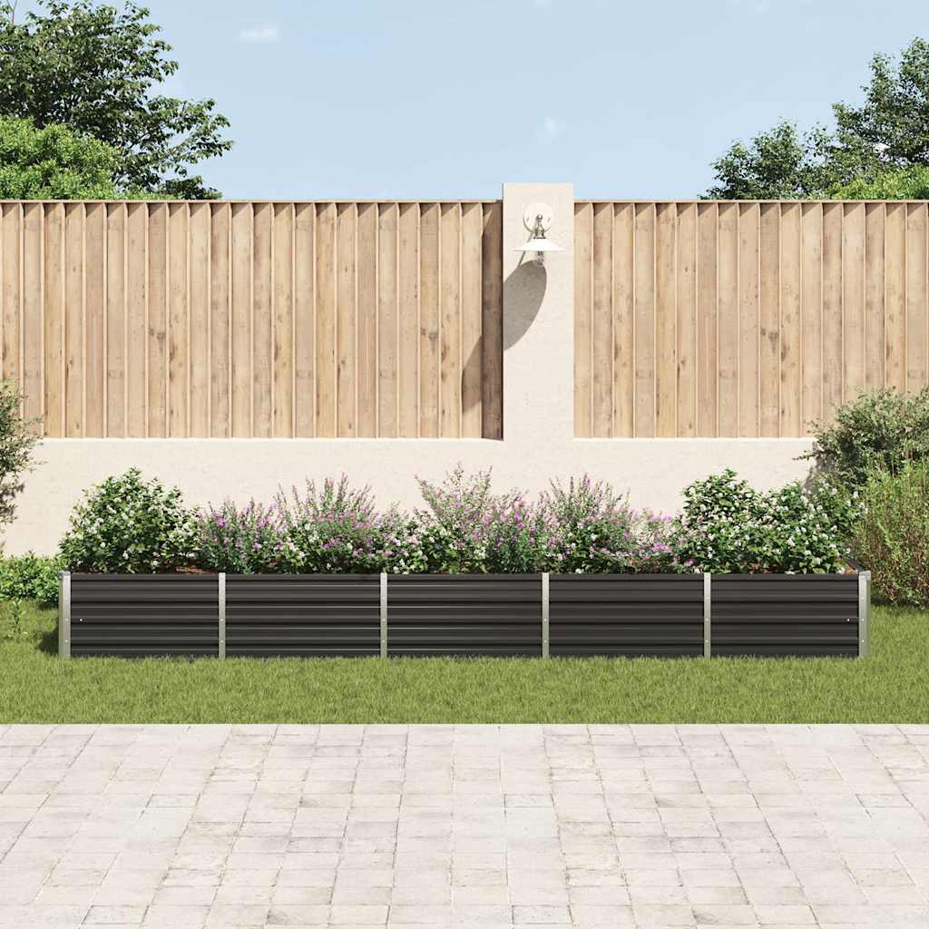 Garten-Hochbeet Verzinkter Stahl 400x80x45 cm Anthrazit