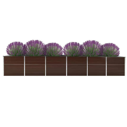 Garten-Hochbeet Verzinkter Stahl 480x80x77 cm Braun