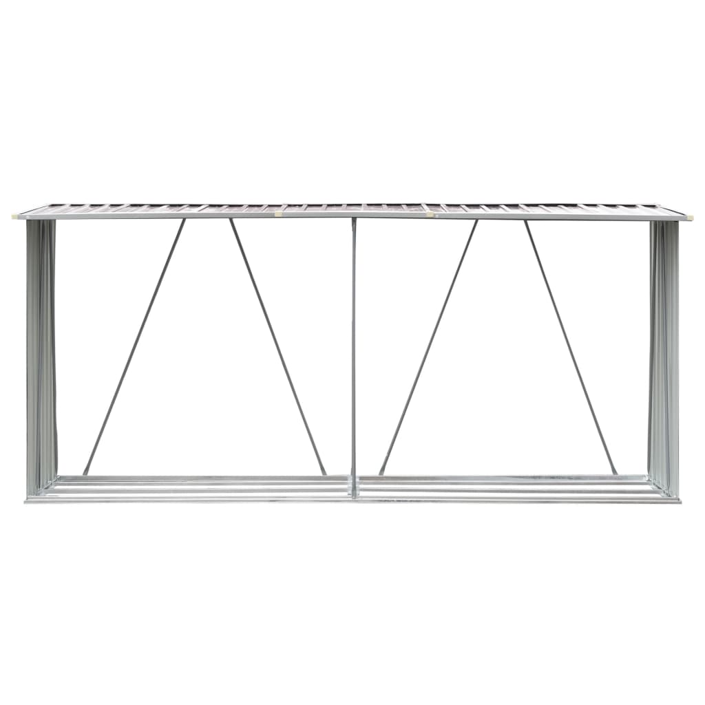 Brænde Opbevaring Galvaniseret Stål 330x84x152 cm Brun