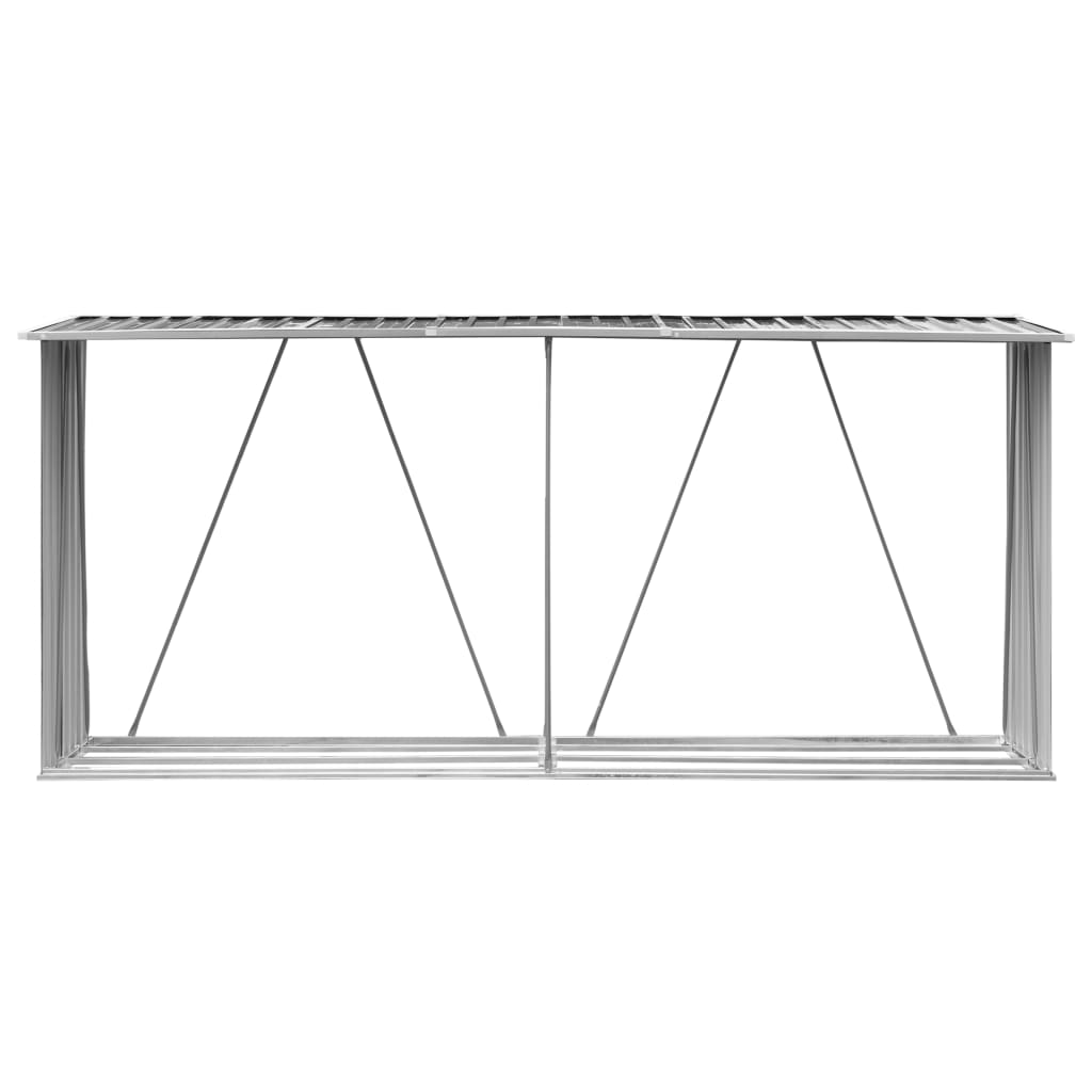 Brænde Opbevaring Galvaniseret Stål 330x84x152 cm Antracit