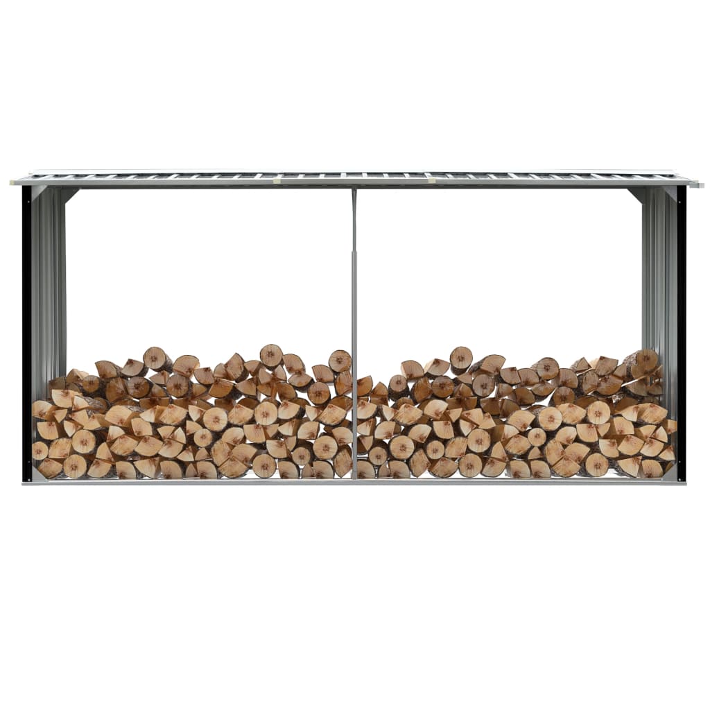 Brænde Opbevaring Galvaniseret Stål 330 x 92 x 153 cm Antracit