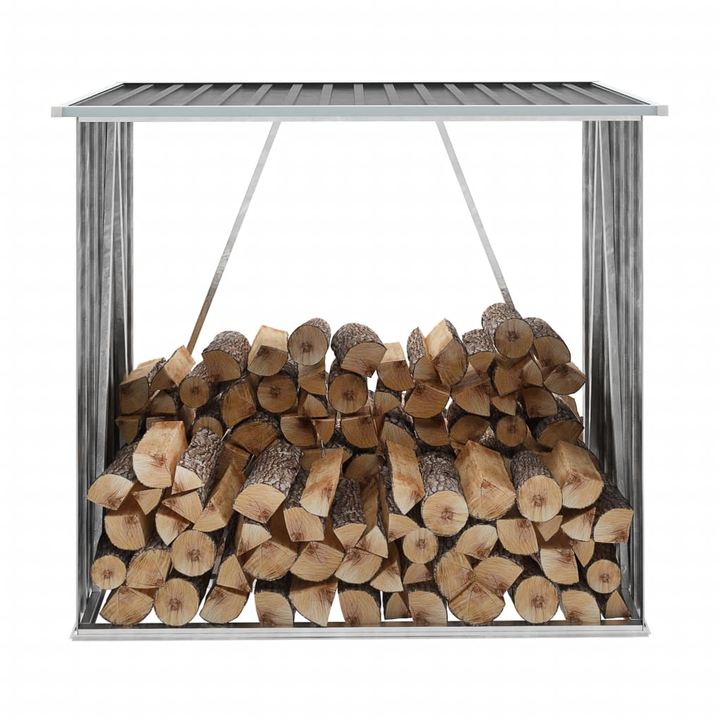 Brænde Opbevaring Galvaniseret Stål 163 x 83 x 154 cm Antracit