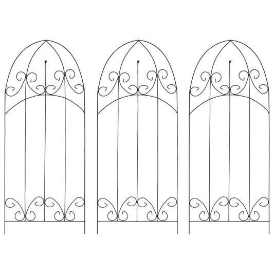 Rankgitter 3 Stk. Schwarz 40×100 cm Eisen