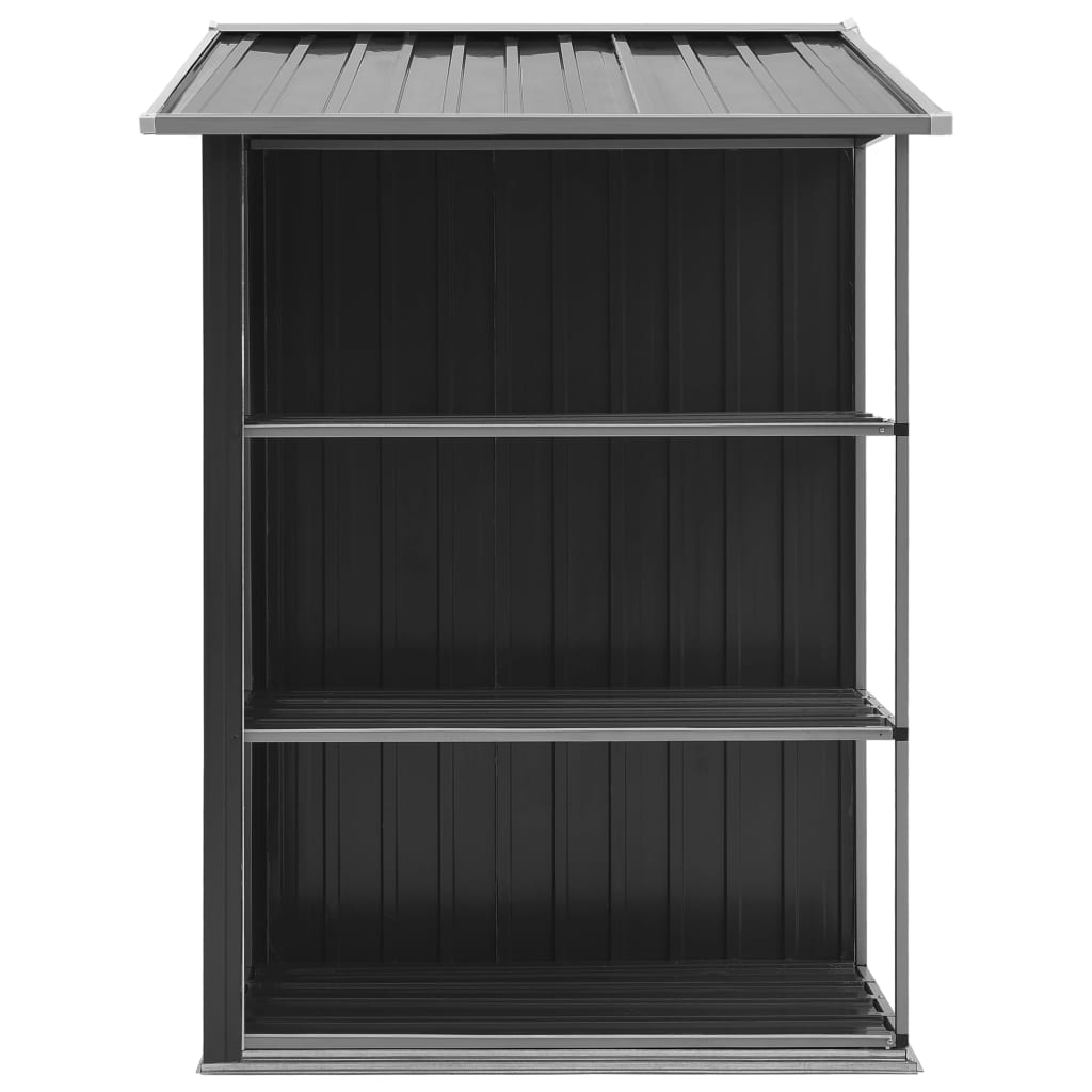 Havehus med hylde antracit 205x130x183 cm Jern
