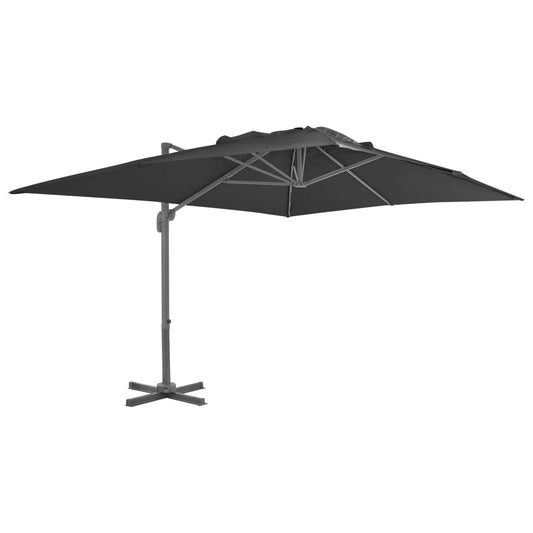Ampelschirm mit Aluminiummast 4x3 m Schwarz