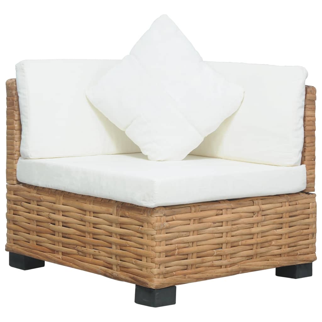 Hjørnesofa med puder Naturrattan