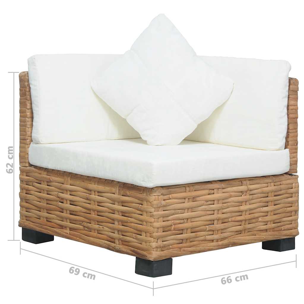 Hjørnesofa med puder Naturrattan