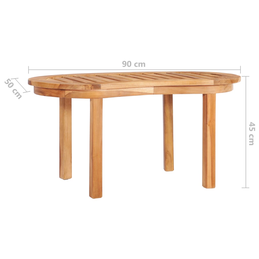 Sofabord 90x50x45 cm massivt teaktræ