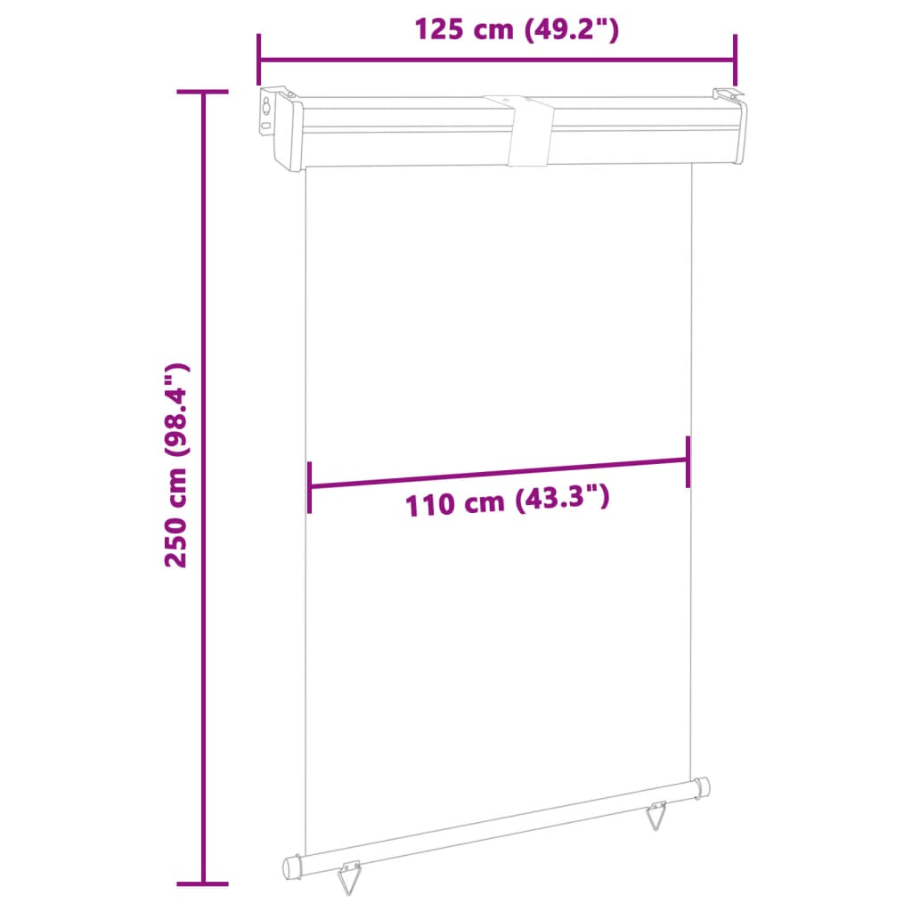 Altan sidemarkise 125x250 cm creme